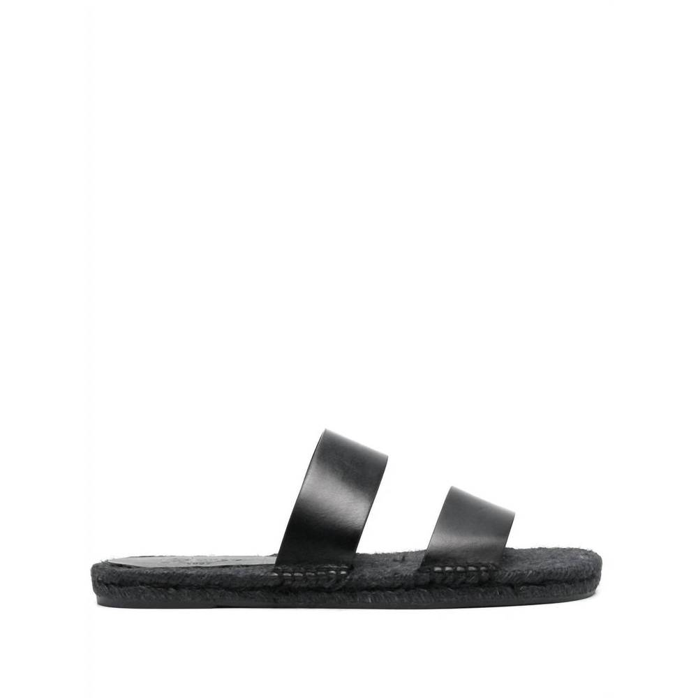 NEW CASTANER men's kim leather slip on sandal in negro